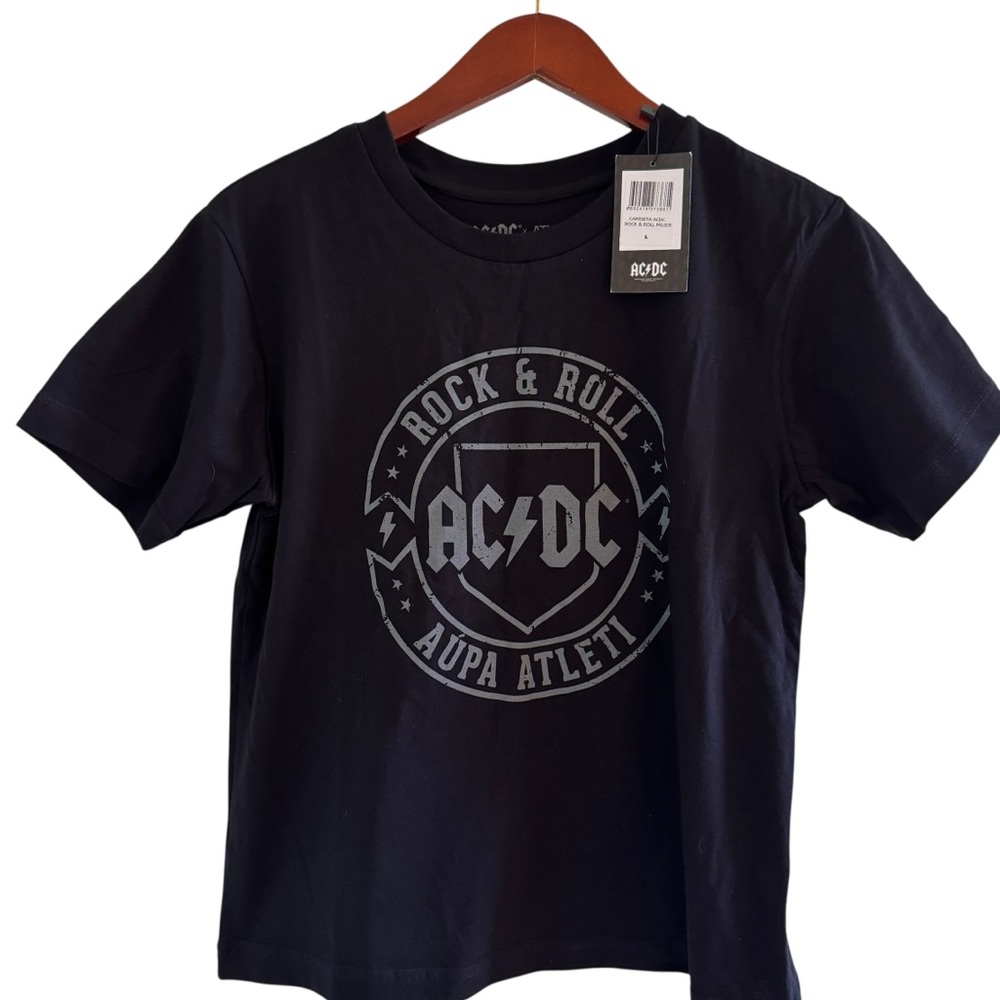 AC/DC X ATLETI NWT Original Band T Shirt Size Large in Black